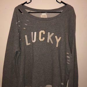 Lucky brand gray slouchy sweater